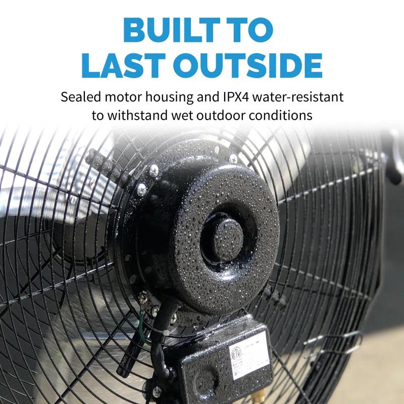 Newair Newair 20" High Velocity Wall Mount Fan, Heavy Duty Waterproof Outdoor Fan, Adjustable Tilt and 3 Speeds up to 4650 CFM, Pull Chain Switch