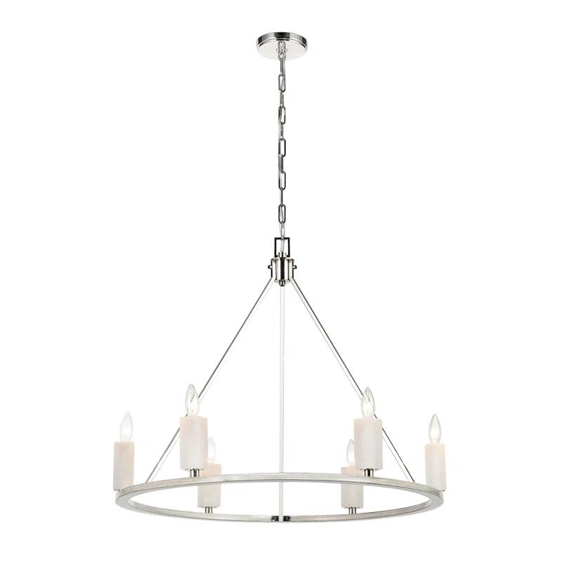 Alwitt 6 - Light Dimmable Wagon Wheel Chandelier