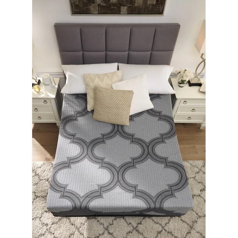 Contemporary Innerspring King-Size Adjustable Bed in Light Gray