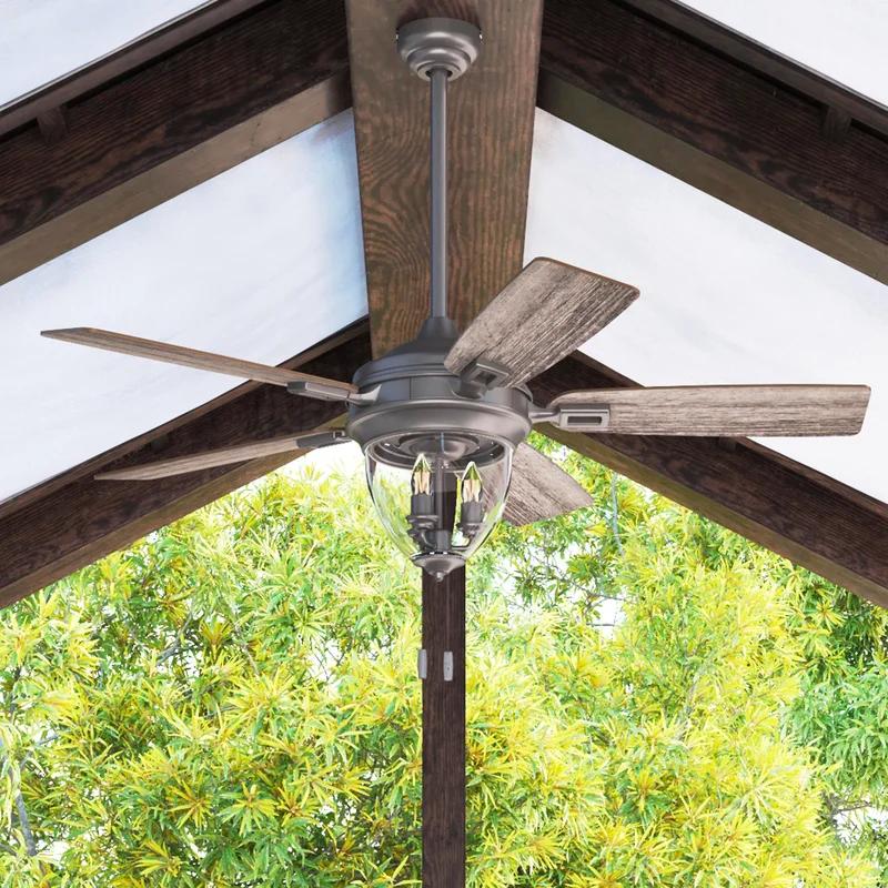 Glencrest 52" Iron LED Craftsman Ceiling Fan with Reversible Blades