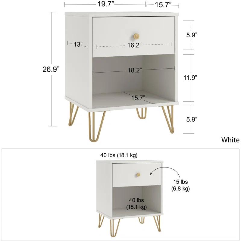Novogratz Finley 1-Drawer Nightstand