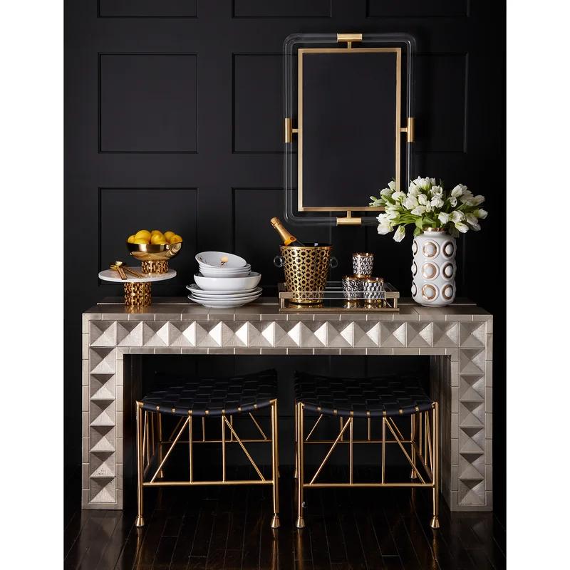 Talitha Nickel-Plated Metal & Wood Waterfall Console