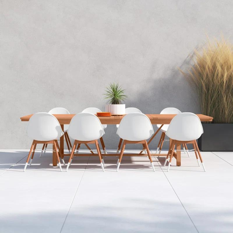Anautica 79'' Rectangular 8 - Person Outdoor Dining Set