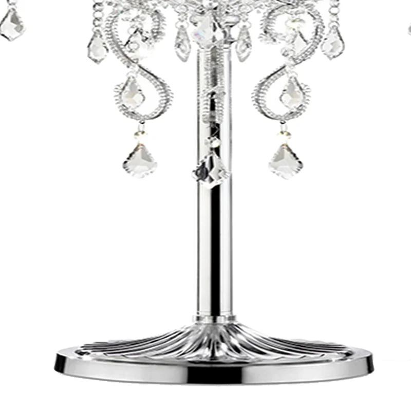 Evangelia 35" Silver Chrome Crystal Embroidered Table Lamp