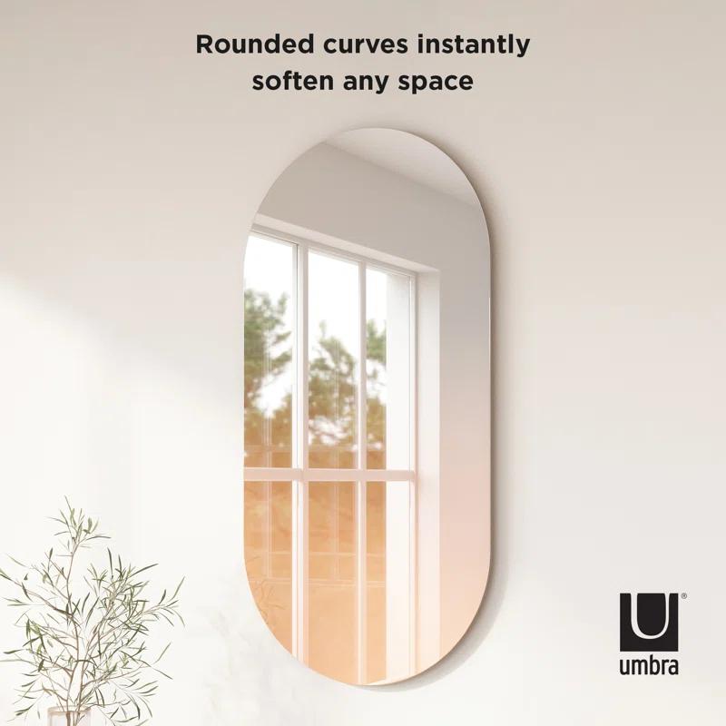 Full Length Frameless Oval Wall Mirror in Warm Copper