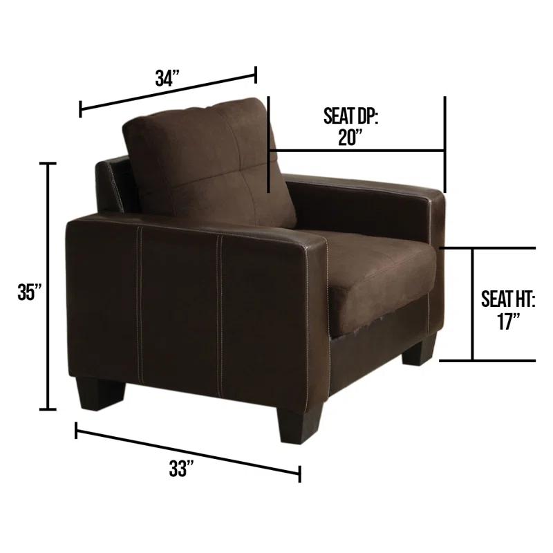 Contemporary Chocolate Elephant Microfiber & Wood Accent Chair