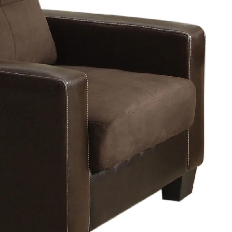 Contemporary Chocolate Elephant Microfiber & Wood Accent Chair
