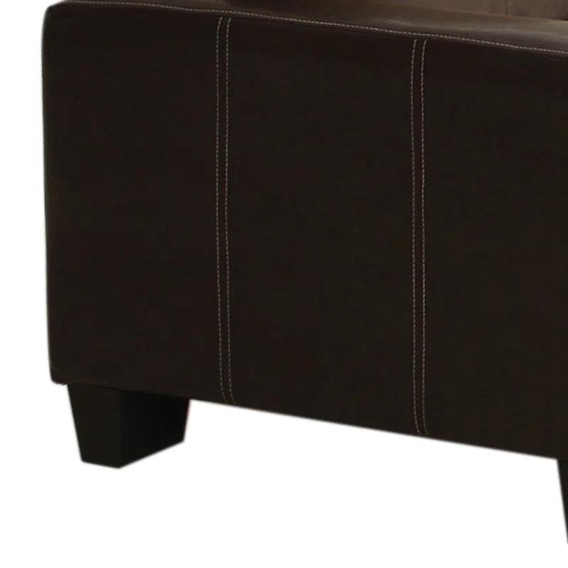 Contemporary Chocolate Elephant Microfiber & Wood Accent Chair