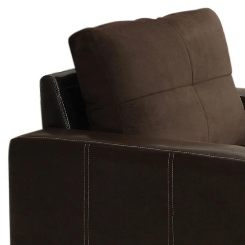 Contemporary Chocolate Elephant Microfiber & Wood Accent Chair
