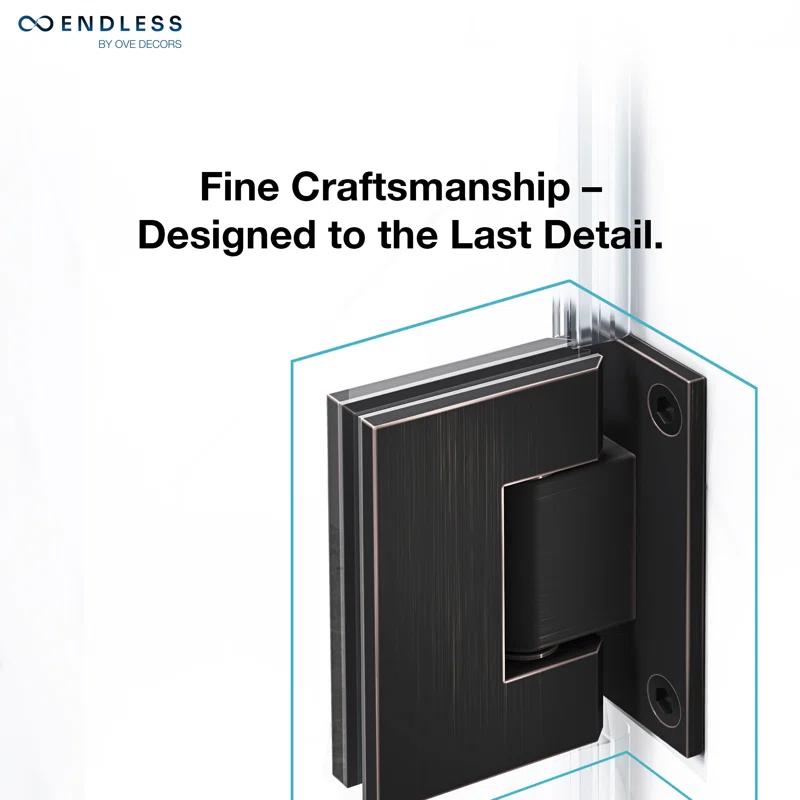 Endless Tampa-Pro 32" W x 72" H Corner Frameless Shower Kit, Door, Panel, Base