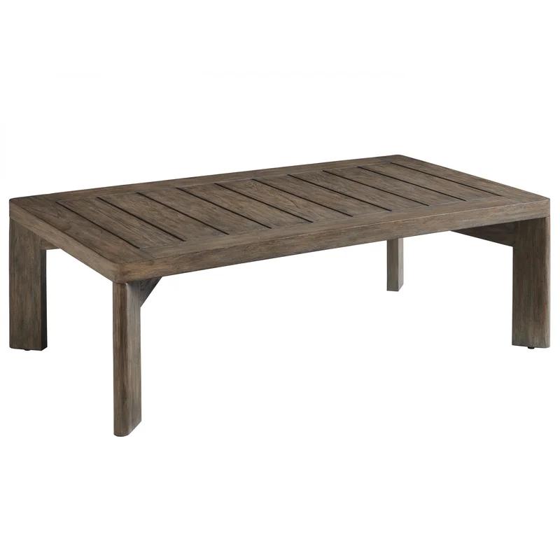 La Jolla Contemporary Teak Rectangular Cocktail Table in Taupe-Gray