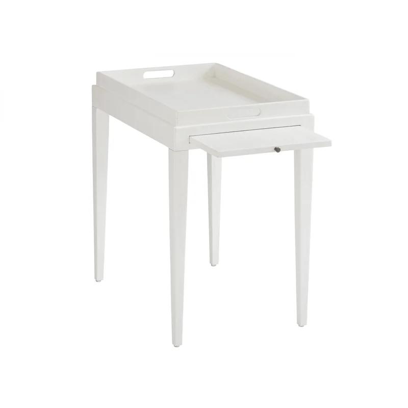 Shell White Mahogany Rectangular End Table