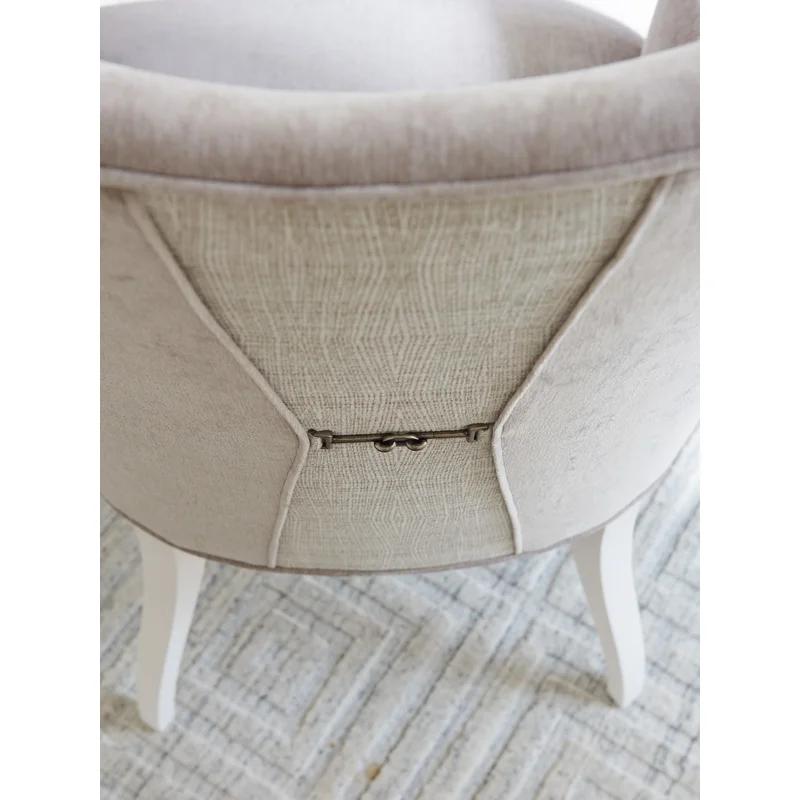 Sebring Beige Upholstered Arm Chair with Wood Legs