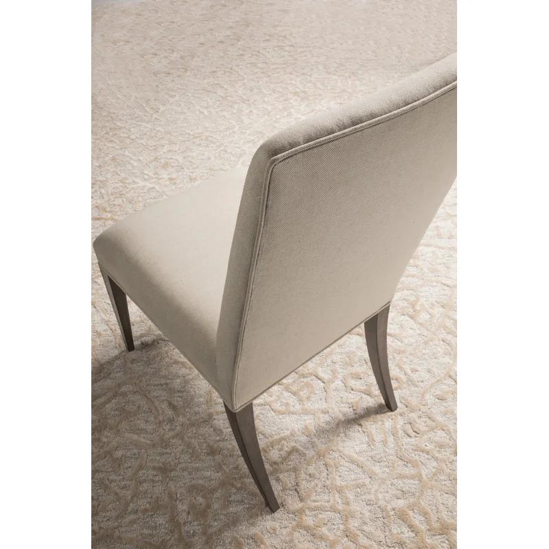 Grigio Finish Madox Linen-Cotton Blend Upholstered Parsons Side Chair