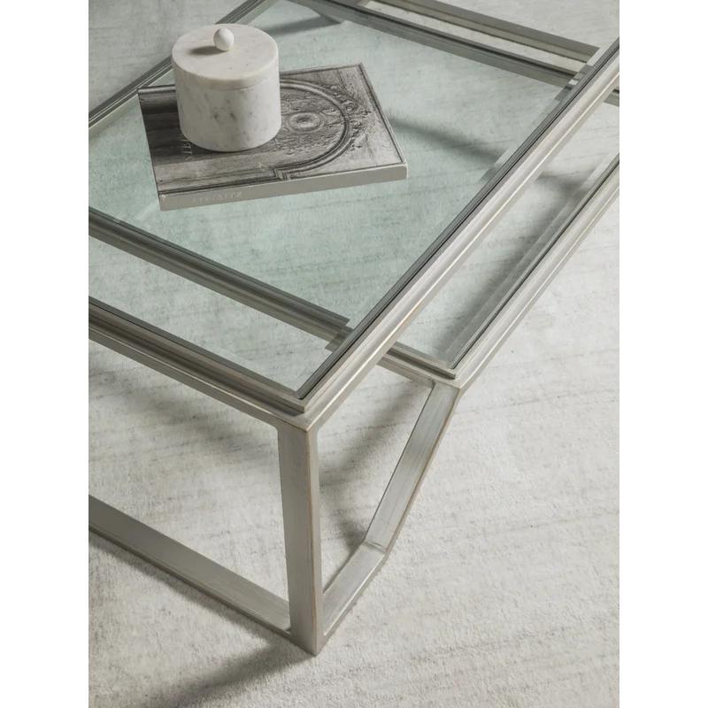 Byron Silver 60" Rectangular Glass Cocktail Table