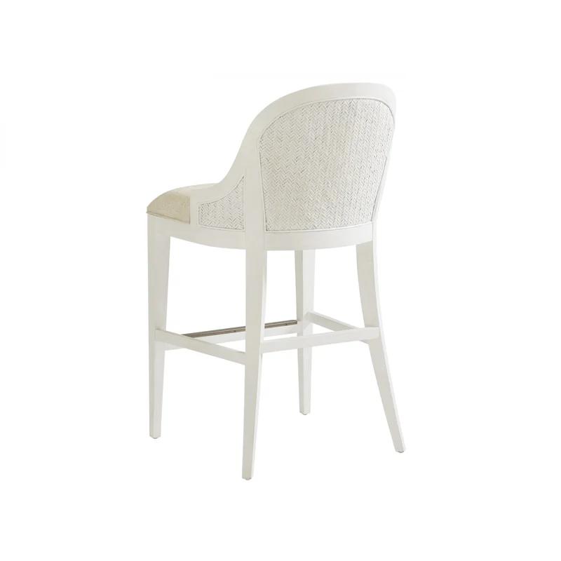 Sandy White Wood and Metal Bar Stool