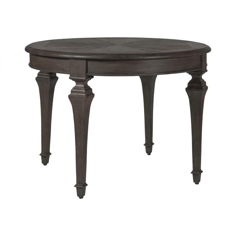 Traditional Mahogany Extendable Round Dining Table, Seats Six