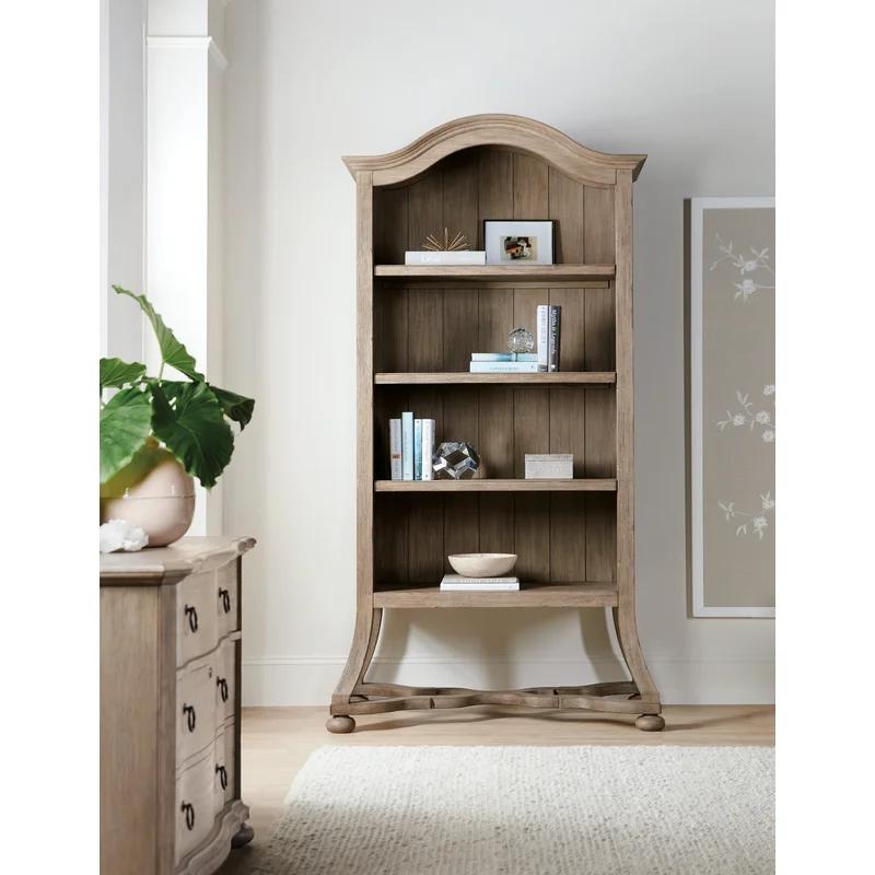 Corsica Traditional Gray Wood Bookcase with Adjustable Shelves