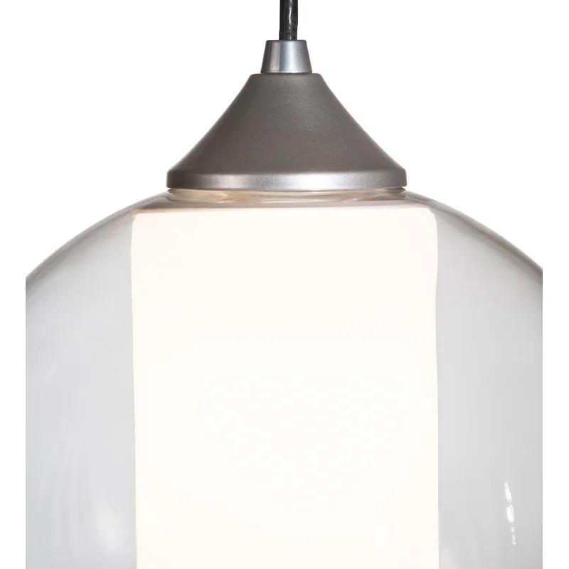 Contemporary Globe Brushed Nickel & Glass Indoor/Outdoor Pendant