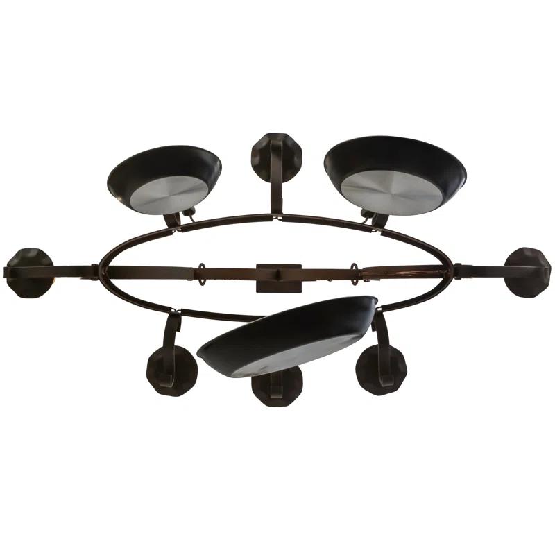 Handforged Oval Metal Handcrafted Oval Chandelier Pot Rack