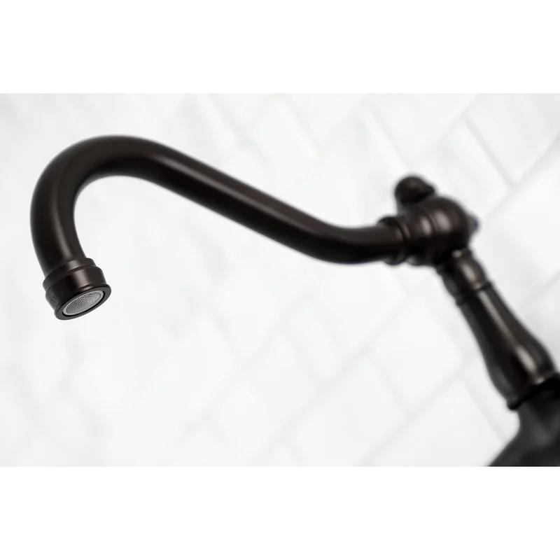 Elegant Traditional Oil Rubbed Bronze Wall Mount Bathroom Faucet