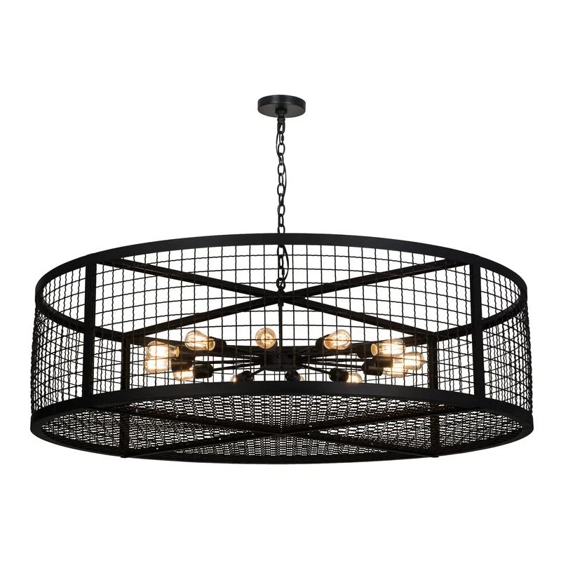 Paloma Golpe 12-Light Black Steel Chandelier