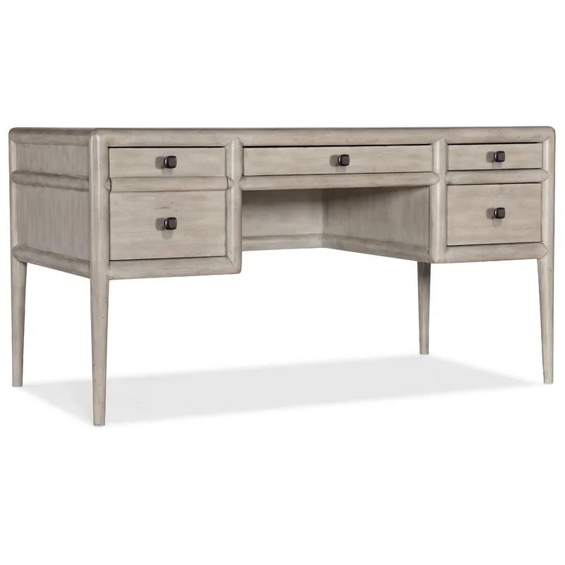 Executive Alder Wood Home Office Desk in Grey Mink with 4 Drawers