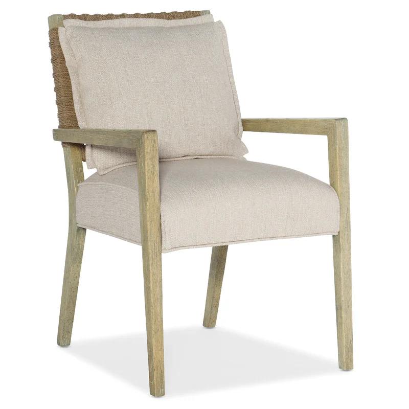 Surfrider Driftwood Cream Upholstered Arm Chair with Jute Rope