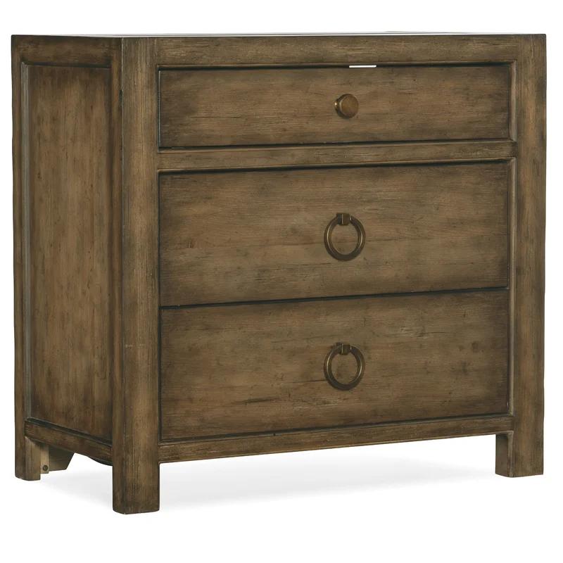 Malibu-Inspired Coastal Cool 3-Drawer Nightstand with USB Port