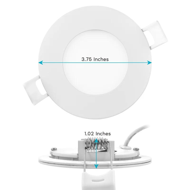 Luxrite 3" Ultra-Thin LED Recessed Light, Color Temperature Selectable, Dimmable