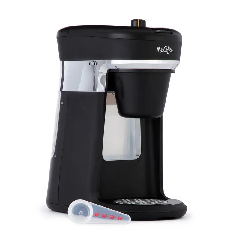 Sleek Black Pod-Free 12oz Programmable Coffee Maker with Permanent Filter