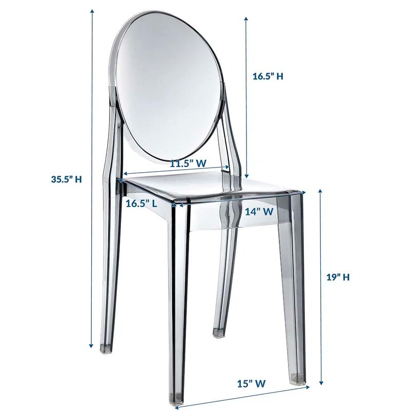 Ethereal Smoked Clear Polycarbonate Side Chair