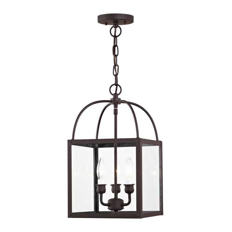 Elegant Milford Mini Pendant with Clear Glass and Bronze Finish