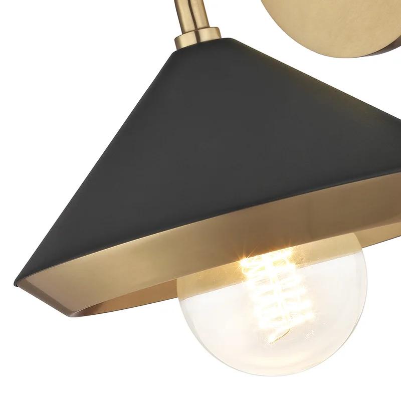 Marnie Aged Brass & Black Dimmable Direct Wired 1-Light Sconce