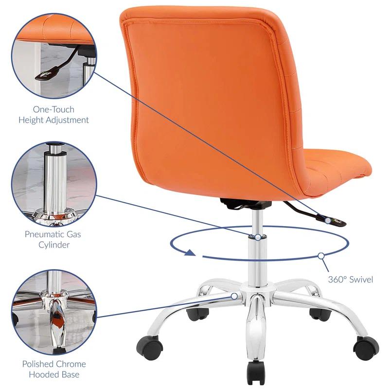 Modway Ripple Armless Mid Back Vinyl Office Chair