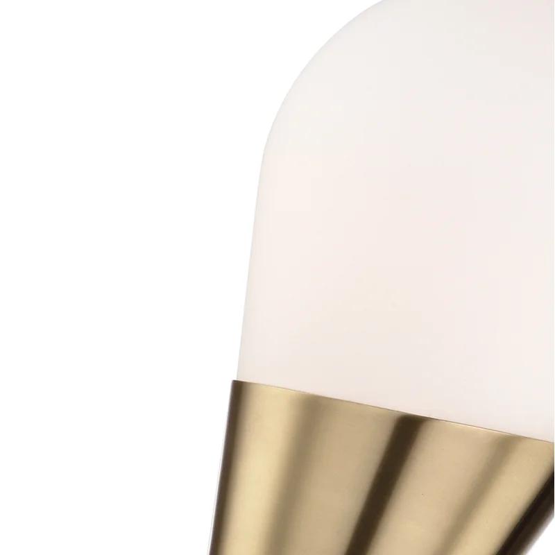 Cora Contemporary 2-Light Aged Brass Wall Sconce with Frosted Glass Shade