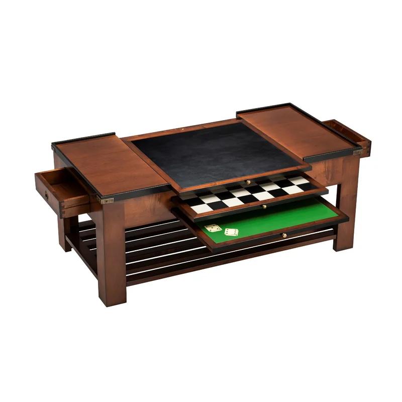 Multifunctional 47.2'' Cherry Wood Game Table with Reversible Top