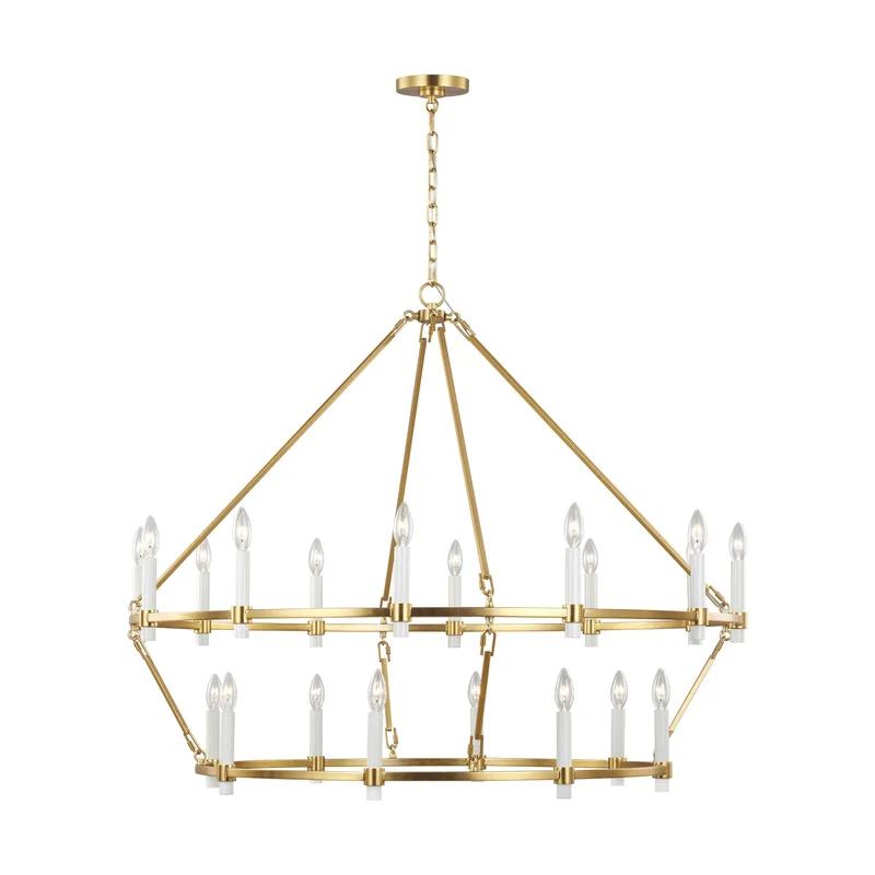Luna 3-Light Mini Chandelier with Cascading Crystals and Brass Finish