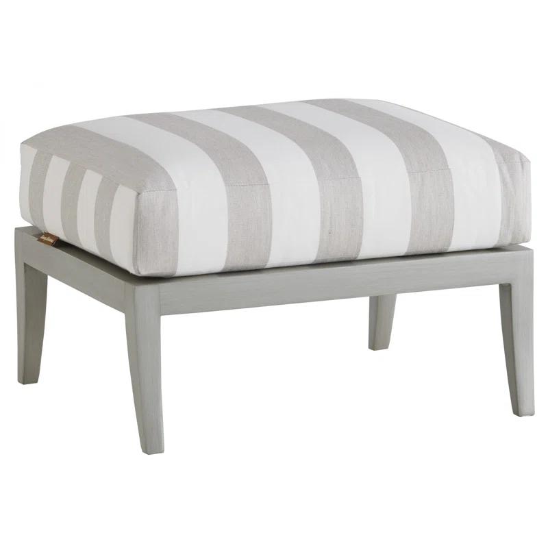 Silver Sands Soft Gray Aluminum Outdoor Ottoman