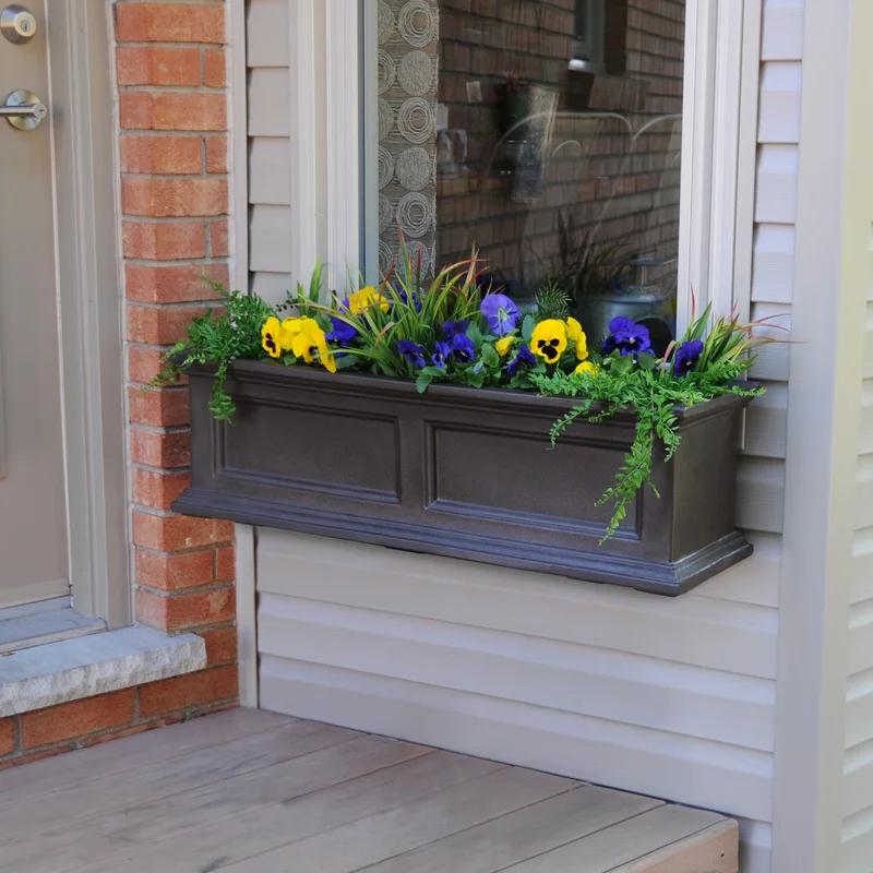 Fairfield Espresso Resin 36" Self-Watering Window Box Planter