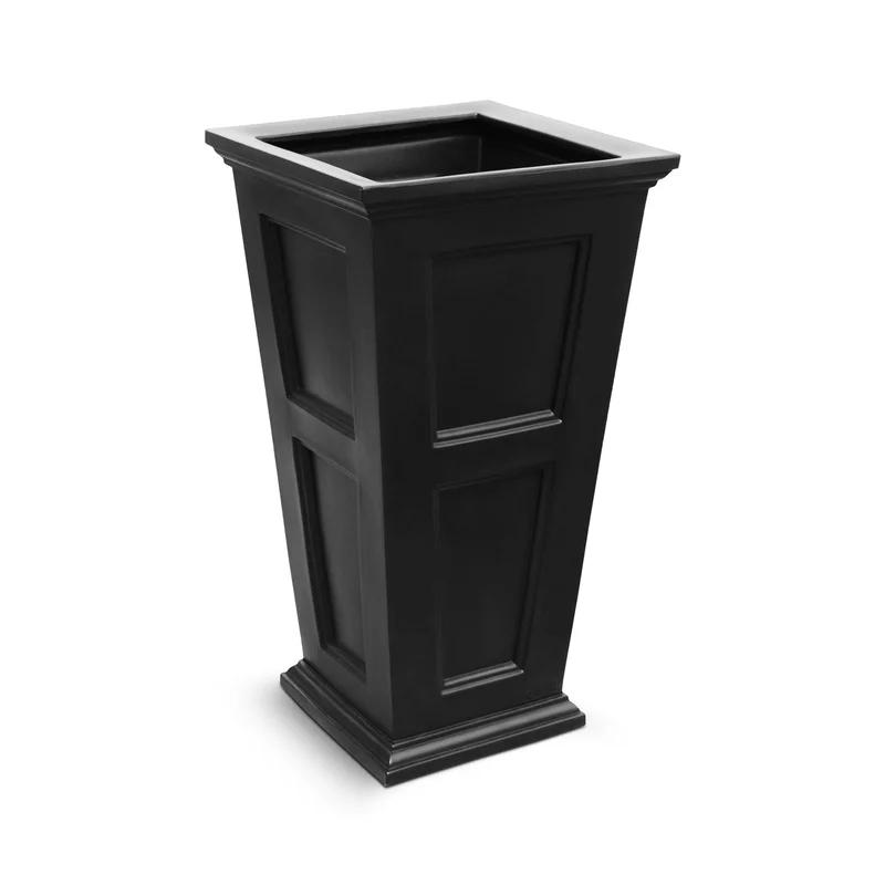 Fairfield Classic Black 40" Tall Polyethylene Outdoor Planter