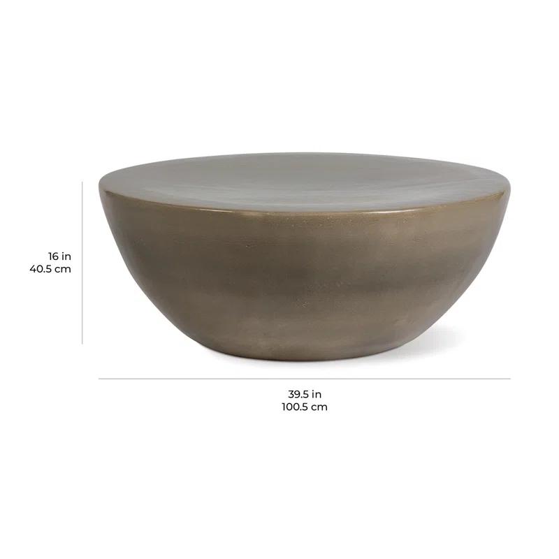 Taupe Handcrafted Ceramic Outdoor Coffee Table