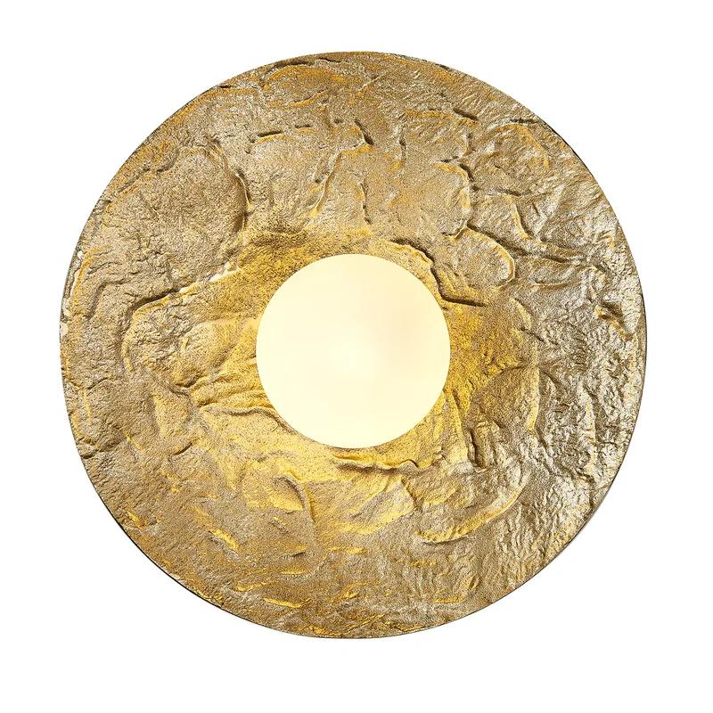 Sleek 10'' Brass and Opal White Glass LED Wall Sconce