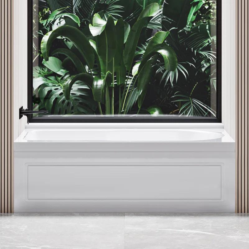 Concorde 60" x 32" Acrylic Glossy White, Alcove, Integral, Apron Bathtub