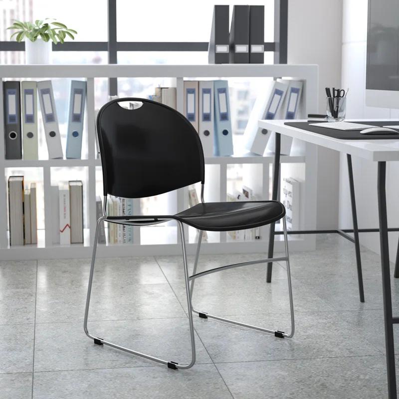Flash Furniture Gaea 880 lb. Capacity Ultra-Compact Stack Chair with Metal Frame (Set of 5)