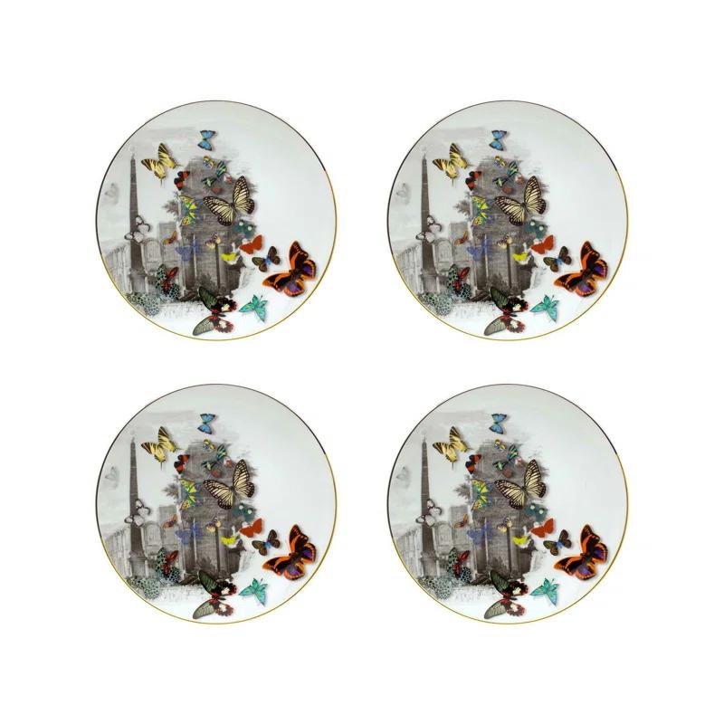 Vista Alegre 9.13'' Handmade Porcelain China Salad/Dessert Plate (Set of 4)