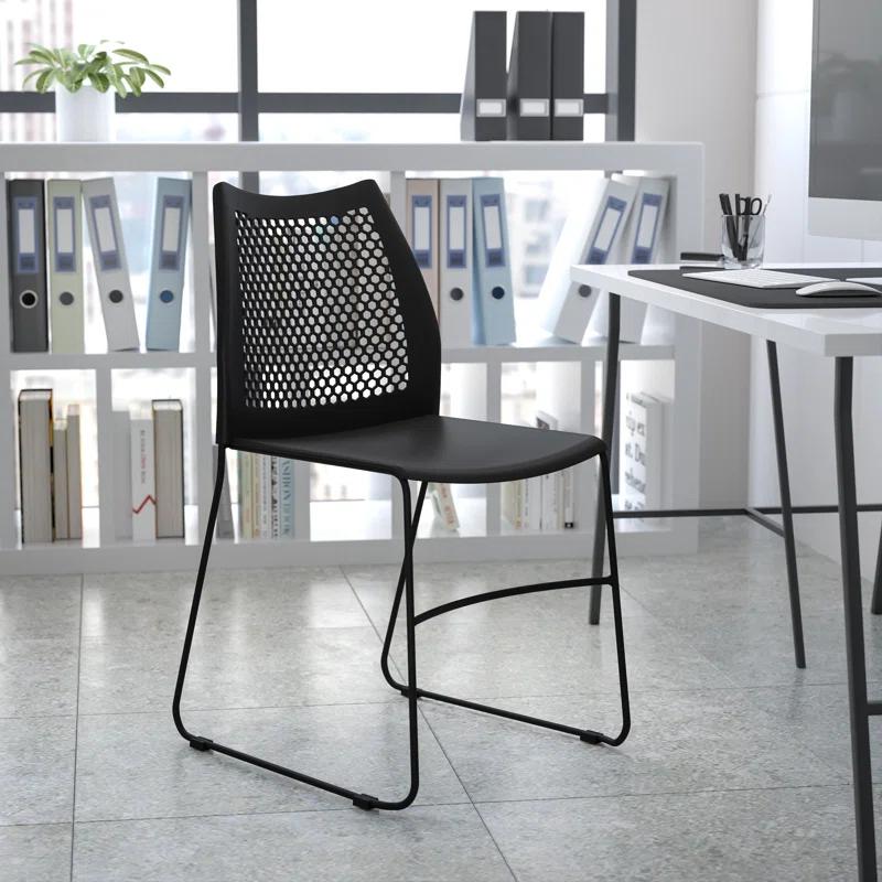 Flash Furniture Antonia 661 lb. Capacity Stack Chair with Air-Vent Back and Powder Coated Sled Base