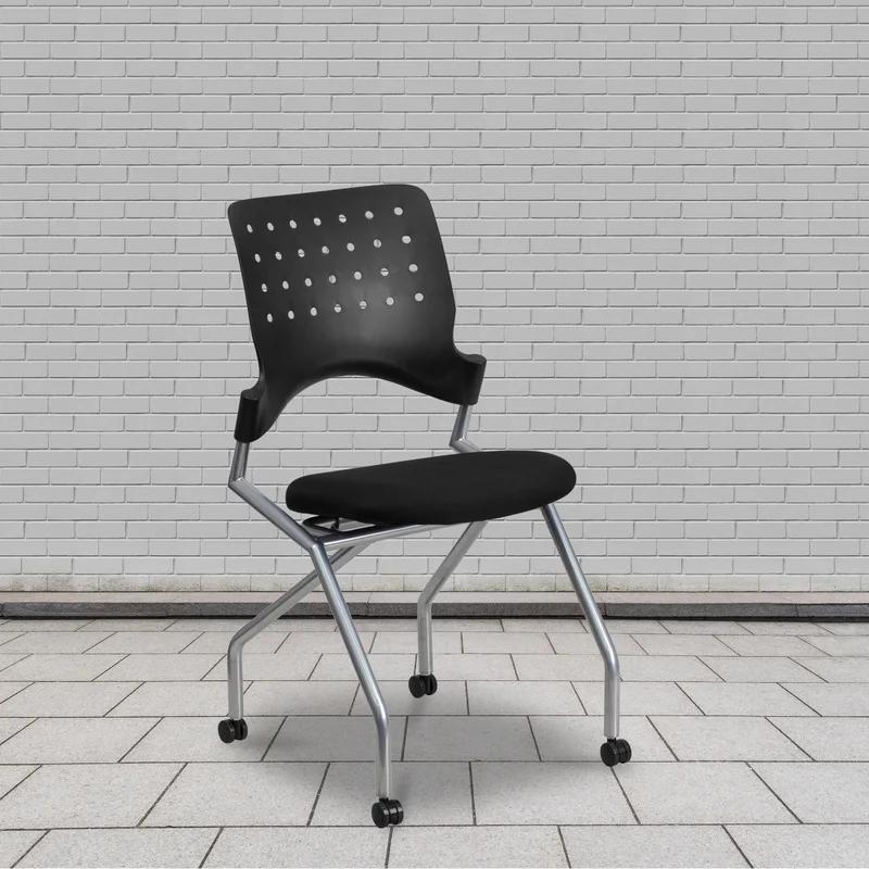 Galaxy Mobile Nesting Reception Chair in Black Fabric and Metal