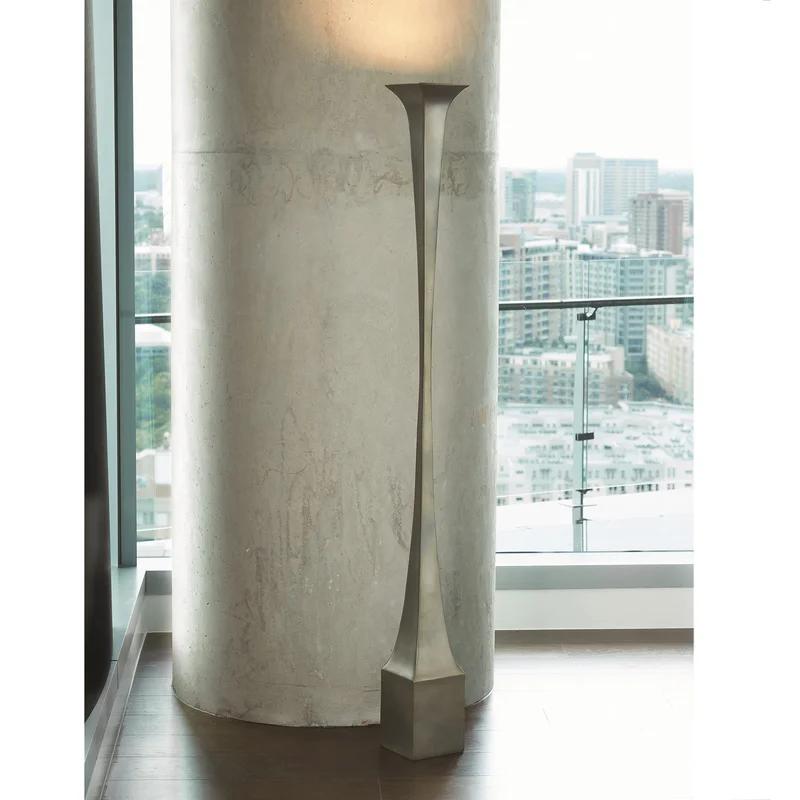Elegant Giacometti Inspired 66'' White Bronze Torchiere
