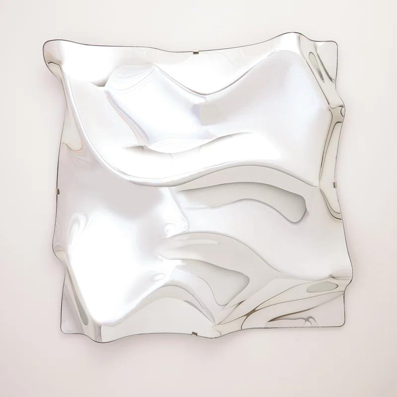 Contemporary Ben Storms Inspired 40" Silver Glass Art Mirror